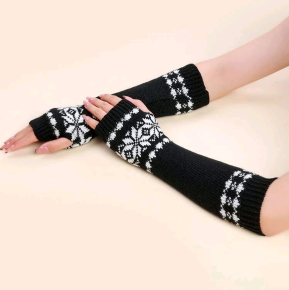Fingerless Glove Sleeves xmas sweater - Picture 1 of 3
